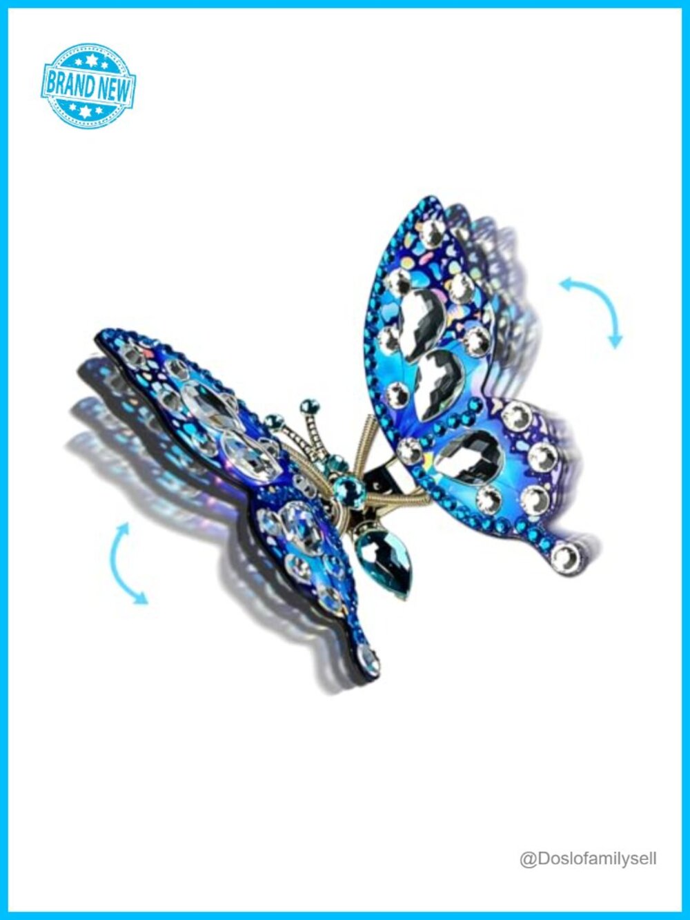 Handmade Fluttering Butterfly Hair Clips Laser Iridescent Wings
